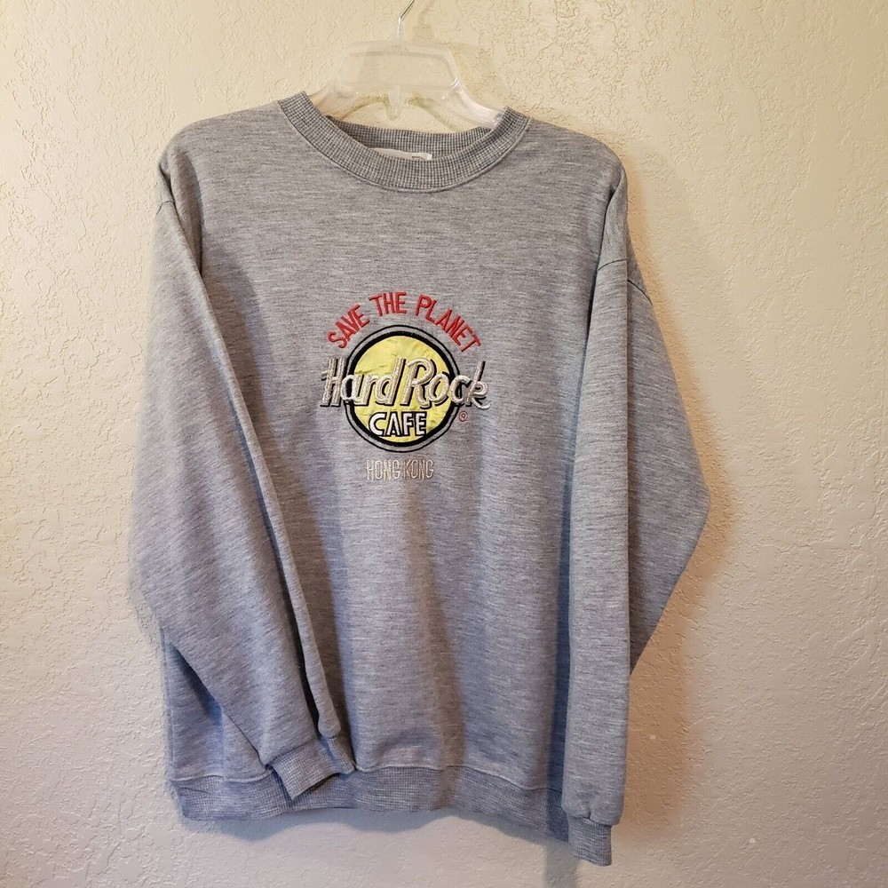 Hard Rock Cafe Hong Kong Men's Save The Planet Sweatshirt Size Medium